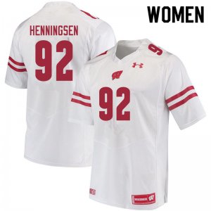 Women's Wisconsin Badgers NCAA #92 Matt Henningsen White Authentic Under Armour Stitched College Football Jersey SS31L57VB